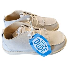 Hey Dude Wendy Mid Elevated Ivory Ankle Booties Womens NEW Flaw